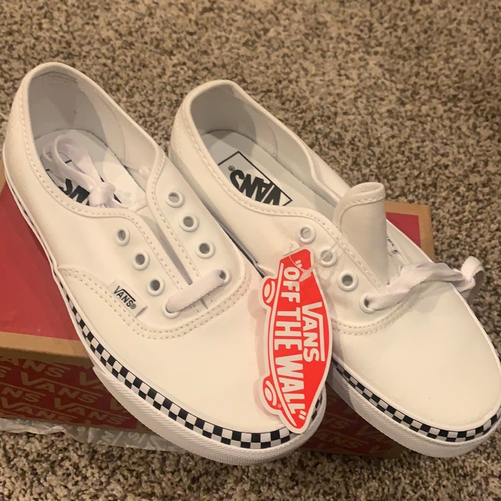 Vans white check foxing new size lace 5.5